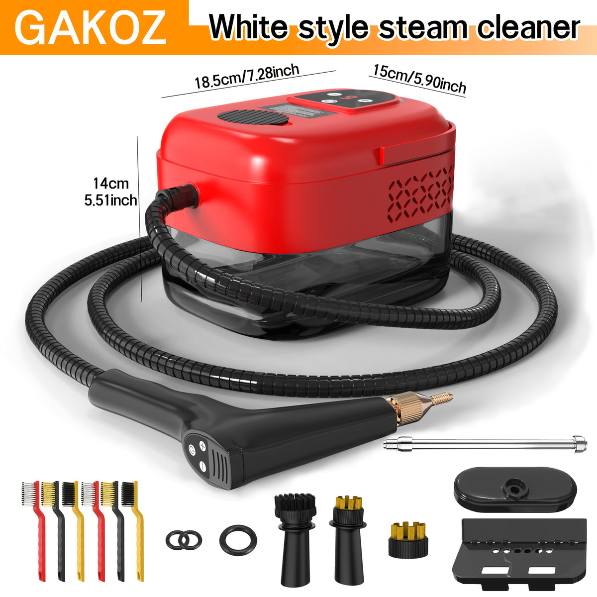 Steam Cleaner 9-Gear 47oz - High-Pressure Handheld with 9-Speed Adjustment, LCD Display & 47.34oz Tank for Kitchen, Carpet & Sofa | 7 Colors