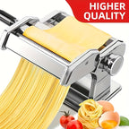 2-in-1 Pasta Maker Machine with Roller & Cutter - 8 Adjustable Thickness Settings, Makes Spaghetti, Fettuccine, Lasagna & Dumpling Wrappers