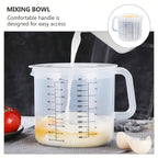 2.5L Mixing Bowl with Lid, Measuring Cup & Scale – Splash-Proof, Durable Plastic, 84.5oz Large Capacity for Salad, Baking & Food Storage