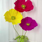 Giant Artificial Paper Peony Flowers Set of 3 – Large Paper Craft Floral Arrangements with Base Stems for Wedding, Birthday Party, Home Decor & Window Display