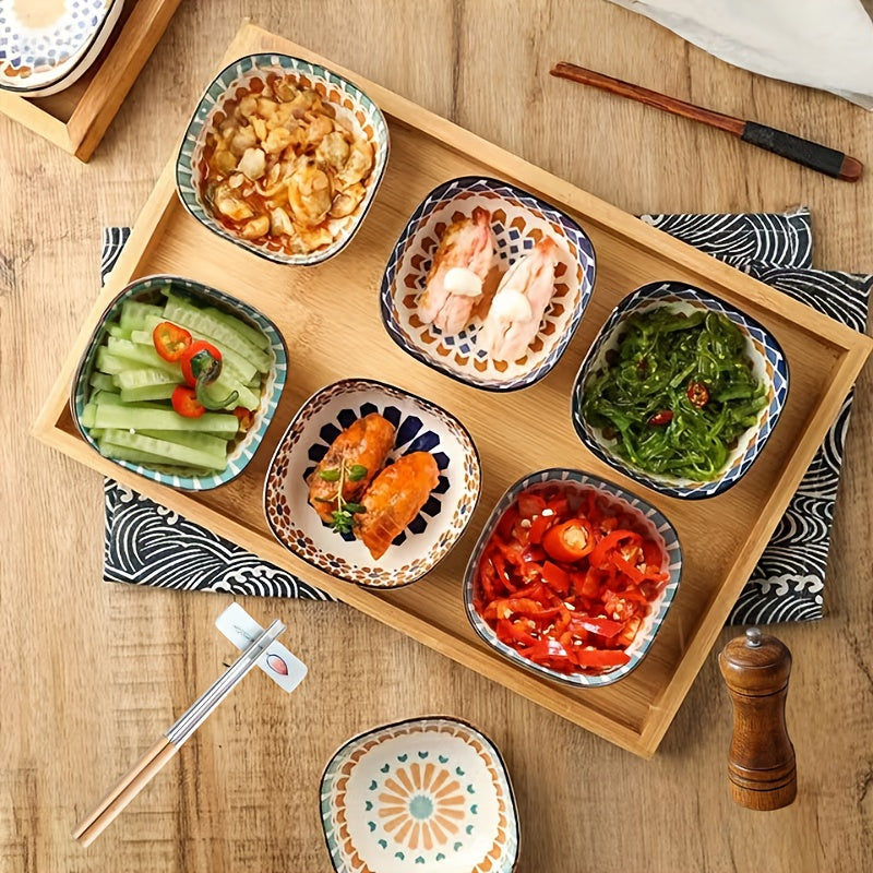 6-Piece Bohemian Ceramic Bowl Set – Hand-Painted Retro Underglaze, Dishwasher & Microwave Safe, for Home Kitchen, Restaurant & Holiday Use