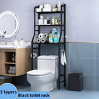 Over Toilet Storage Rack 3 Tier Metal Bathroom Organizer No Drill Space Saving Vertical Shelf Above Toilet Minimalist Design White or Black Small Bathroom Storage Solution