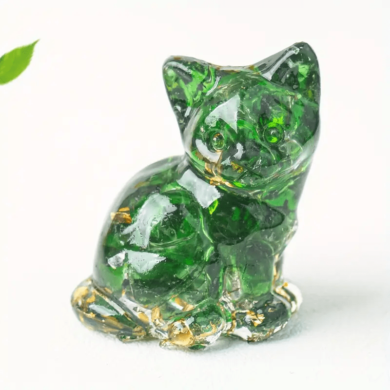 8-Pack Crystal Resin Standing Cat Ornaments Mixed Color Collectible Figurines Indoor Garden Spiritual Decor Holiday Gift DIY Jewelry