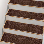 Non-Slip Stair Treads Self-Adhesive 4mm TPR Stair Mats for Hardwood Floors Indoor Stairs Carpet Pads 6pcs or 15pcs Set