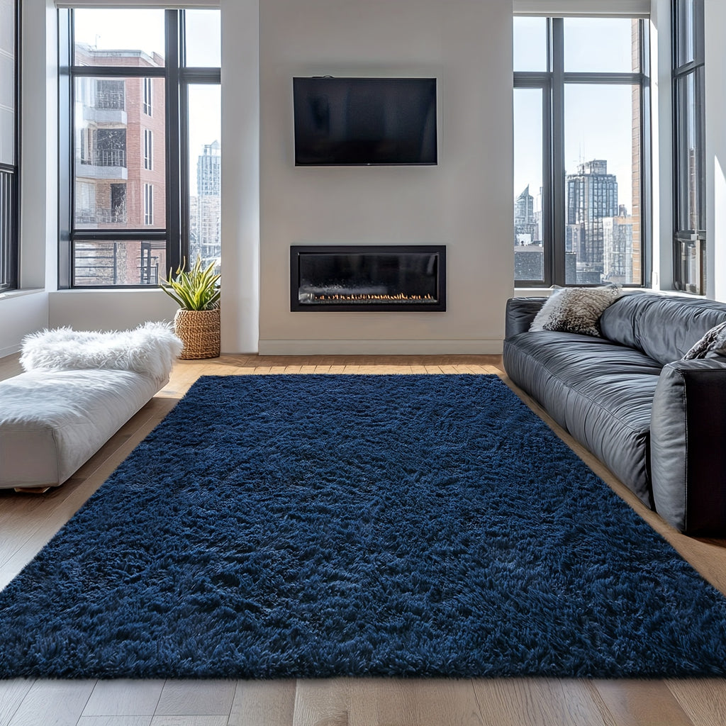 Velvet Shag Area Rug with Non-Slip Backing – Super Soft Plush Indoor Carpet for Living Room, Bedroom & Kitchen, Tie-Dye & Solid Colors, 5 Sizes