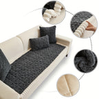 Thickened Quilted Sofa Cushion Pad Soft Polyester Seat Mat for Loveseat 2 3 4 Seater Sofa Autumn Winter Warmth Home Decor Dark Gray Dark Coffee Cream Green