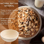 Sourdough Proofing Basket Set of 2 Round 9-Inch Rattan Banneton with Liners – Bread Proofing Bowls for Artisan Sourdough & Homemade Bread Baking