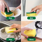 100 Pcs Heavy Duty Dish Sponges Thickened Polyurethane Scouring Pads Soft Absorbent Non-Scratch for Pots Pans Kitchen Bulk Pack