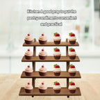 3/4/5-Tier Wooden Display Stand – Vintage Rustic Multi-Purpose Vertical Shelf for Home, Store, Bakery & Events | Jewelry, Dessert & Cupcake Display Rack