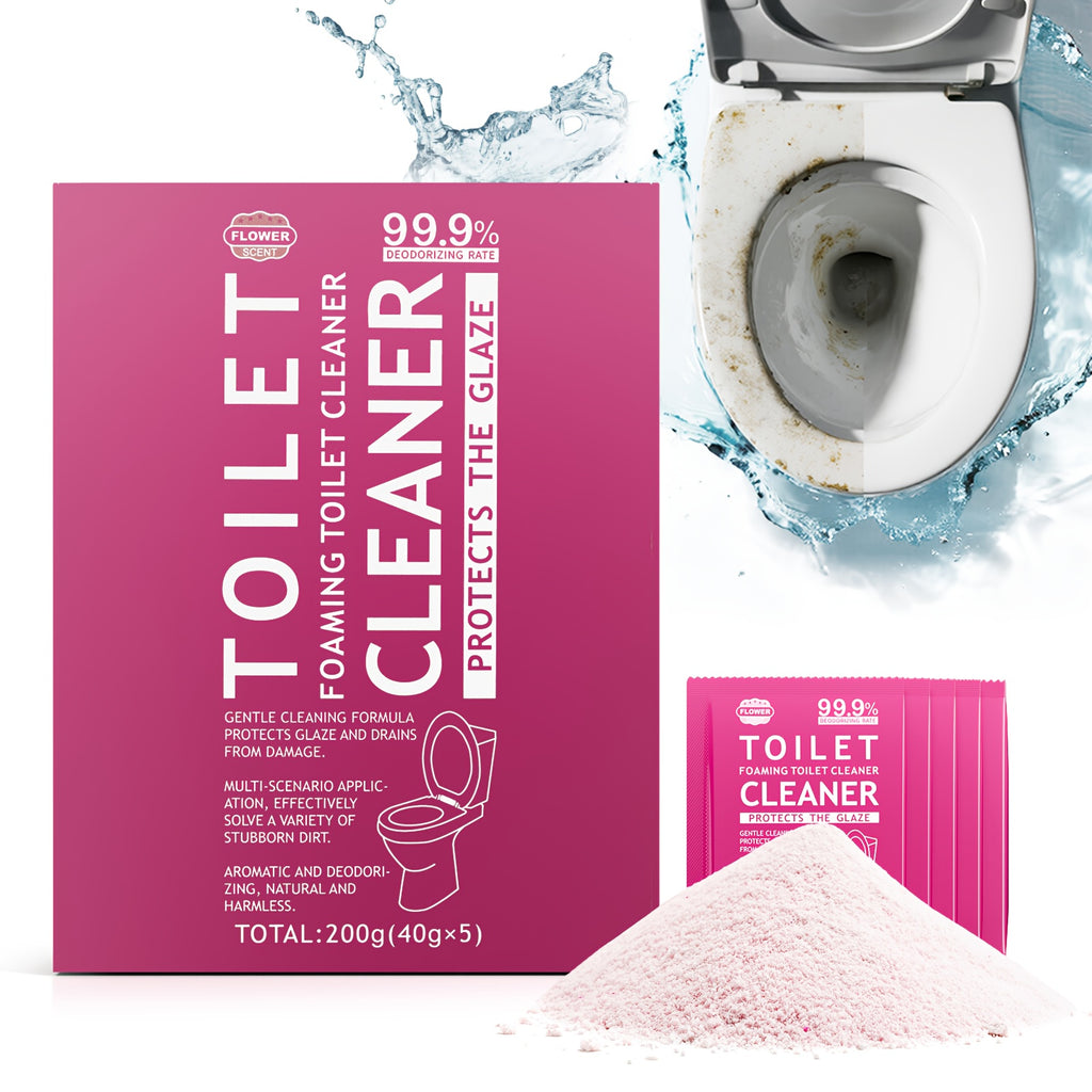 Foam Toilet Powder Cleaner 5 Pack – Fast-Acting Stain Remover, Drain Unclogger & Deodorizer for Toilets, Ocean & Floral Scent, No Harsh Chemicals, Travel & Home Use