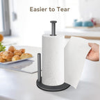 Stainless Steel Paper Towel Holder with Weighted Base – Heavy Duty Countertop Organizer Space Saving Modern Kitchen Essential – Black Silver Gold