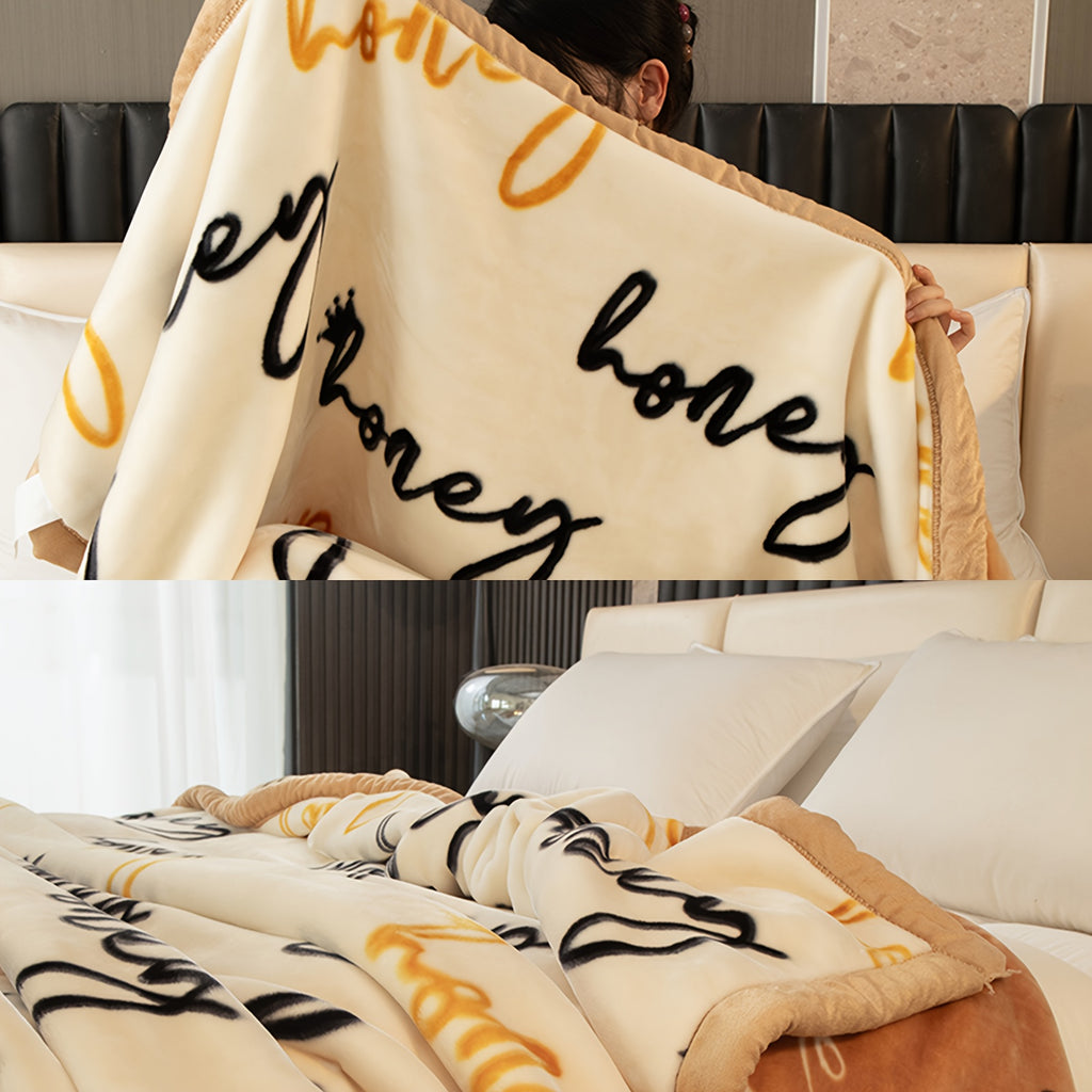 Extra Large Thickened Raschel Throw Blanket Double Layer Ultra Soft All Season Machine Washable Animal Theme Decor 7 Colors 2 Sizes