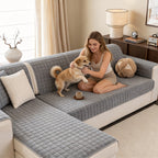 Short Plush Sofa Cover Soft Thick Pet Friendly All Season Sofa Protector Machine Washable for 1 2 3 4 Seater Living Room Bedroom Office Winter