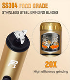 Portable Electric Spice Grinder USB Rechargeable – Compact Herb & Spice Mill with Travel Bag, Funnel & Brush – Fast & Easy Home or Travel Grinding