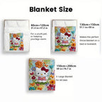 Soft Flannel Blanket – Iconic Face & Bow with Floral Daisy Rose Print | Lightweight All-Season Bedspread for Adults | 3 Sizes | Pink & Turquoise