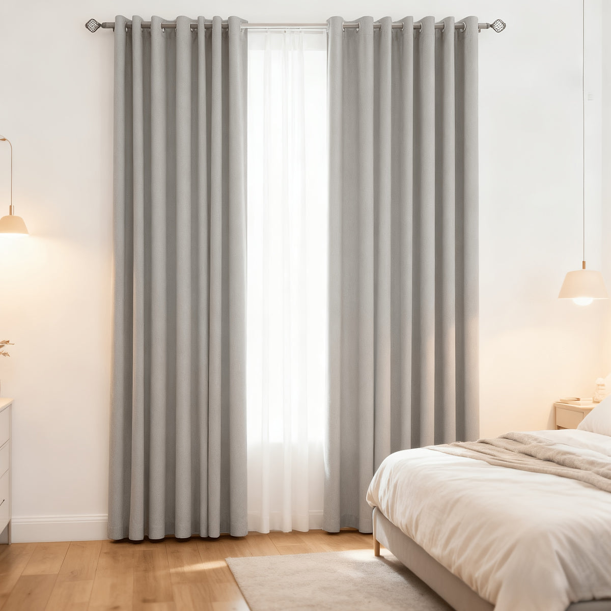 Thermal Insulated Blackout Curtains 2 Panels – 100% Room Darkening Soft Thick Drapes for Bedroom Living Room Office, Modern Window Curtains Easy Care, 3 Sizes 52x63 52x84 52x95 Inches