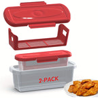 Batter Shaker Bowl with Lid 2-Piece Set for Breading and Seasoning - Flour Coating Bowl for Fried Chicken, Fish, Onion Rings & Crispy Fried Foods
