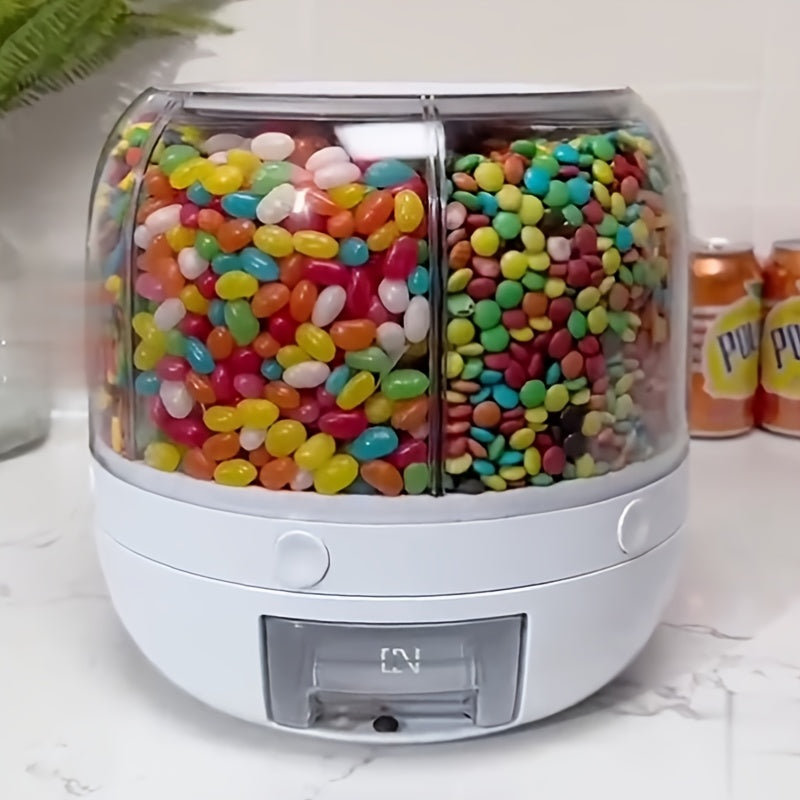 Large-Capacity Candy Dispenser & Sealed Storage Box – Smart Partition Container for Small Candies, Grain, Flour & Pet Food – Household Airtight Organizer, Halloween Party Gift