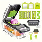 Vegetable Chopper with 8 Blades - Multifunctional Food Slicer Dicer Cutter, Onion Chopper Set with Container, 22pcs Kitchen Prep Tool