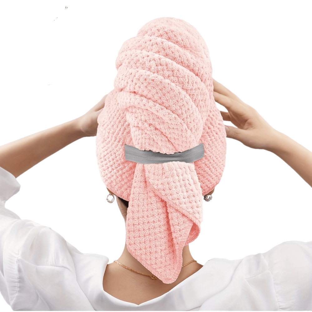 Microfiber Hair Towel Wrap for Women Super Absorbent Quick Dry Anti-Frizz Turban – Large 27.5"x39.4" for Curly Long Short Wet Hair | Pink