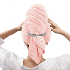 Microfiber Hair Towel Wrap for Women Super Absorbent Quick Dry Anti-Frizz Turban – Large 27.5"x39.4" for Curly Long Short Wet Hair | Pink