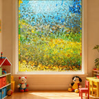 Rainbow Privacy Window Film Static Cling No Glue - Decorative UV Blocking Sun Film, 60% Privacy, Rainbow Light Effect for Home Bathroom Office, 7 Sizes