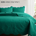 Luxury Quilted Bedspread Set 3 Piece Floral Coverlet with Pillow Shams Breathable Lightweight All Season - Twin Queen King California King 16 Colors