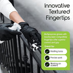 4.5Mil Black Disposable Nitrile Gloves 200-Count – Powder-Free, Latex-Free, Textured Fingertips for Mechanics, Cleaning, Cooking, Beauty & Car Washing | S, M, L, XL