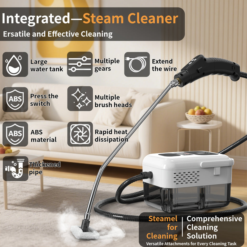 Portable Steam Cleaner 2500W High-Temperature High-Pressure Household Cleaner – 9-Speed Carpet & Floor Steam Mop with 1200ml Tank, Handle Switch, 3 Models: Basic, Upgraded & Intelligent