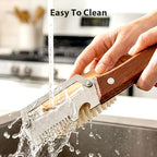 Vegetable Peeler and Slicer Set Stainless Steel with Wooden Handle – 2-Piece Kitchen Gadget with Scallion Cutter, Straight Blade & Built-In Bottle Opener