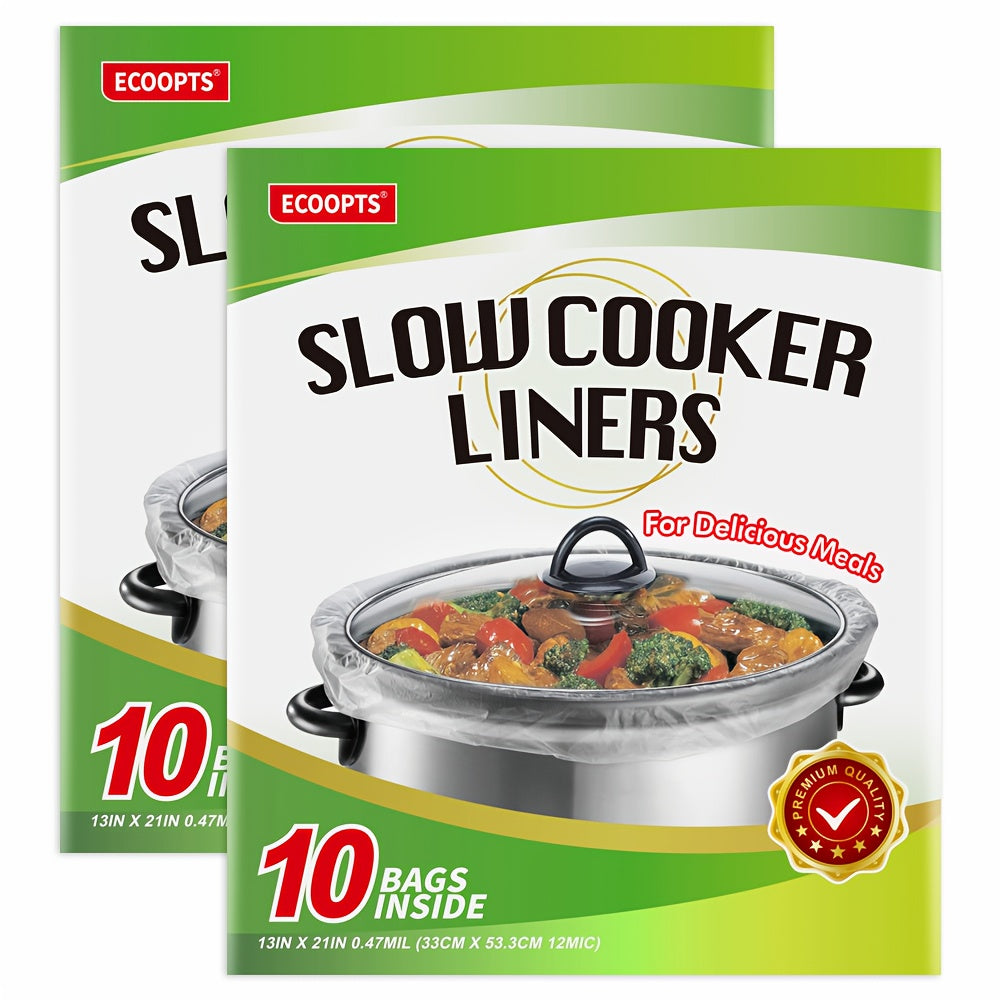 Slow Cooker Liners Disposable Cooking Bags 13x21 In, 20 Pack – Fits 3-8 Quart Oval & Round Pots 4QT to 8.5QT, No-Scrub Easy Cleanup Kitchen Bag