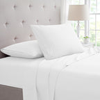 Bamboo Sheet Set 4-Piece 1800 Thread Count Deep Pocket – Soft Breathable Embroidered Bed Sheets Twin Full King, Wrinkle & Fade Resistant Microfiber Bedding Set