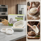 Bread Proofing Basket Banneton 10 Inch - Natural Wood Pulp Non-Stick Grooved Sourdough Proofing Basket for Artisan Bread Baking, Uniform Rise, Oval & Round Options