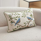 3D Embroidered Floral Bird Pillowcase – Colorful Spring Summer Decorative Cushion Cover for Sofa, Bedroom & Living Room, 2 Size Options, 1pc