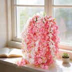 24 Pack Fake Wisteria Hanging Flowers 3.6 Feet Long, Artificial Wisteria Vine Garland for Wedding, Garden & Wall Decoration – White, Pink, Purple, Light Pink & Blue