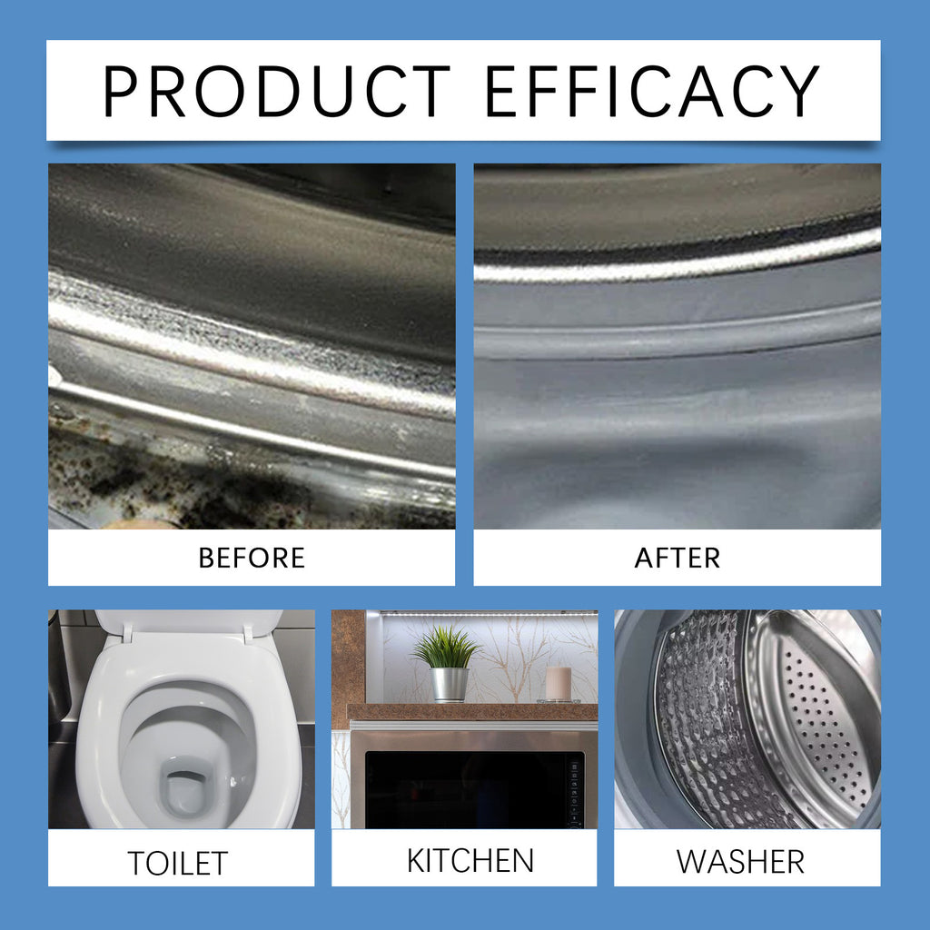 Washing Machine Cleaning Gel 3.38oz – Black Stain & Mold Remover for Washer Drum, Removes Stubborn Stains, Grease & Black Spots, Unscented Multi-Surface Cleaner for Kitchen, Bathroom & Fridge
