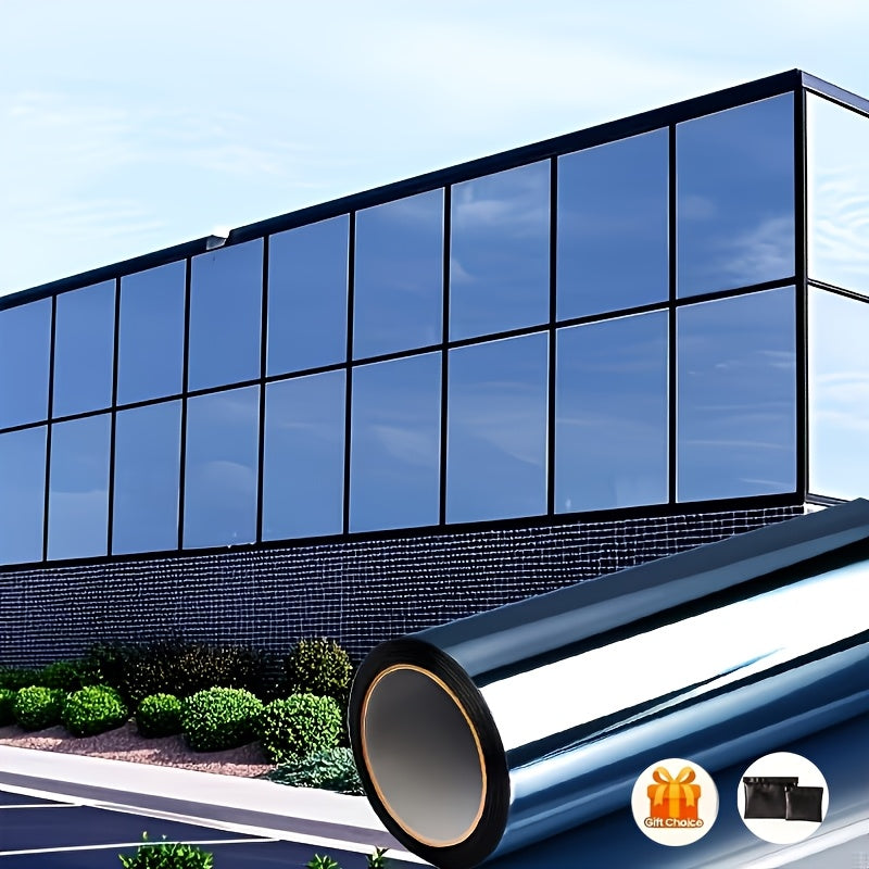 One Way Privacy Window Film for Home & Office - Static Cling Mirror Surface, Daytime Privacy, Heat & Glare Reduction, UV Blocking, No Adhesive, 4 Colors