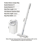 Rotating Flat Mop and Bucket Set with 6 Replaceable Microfiber Pads, Hands-Free Wringing Flexible Spin Mop for Wet Dry Floor Cleaning, Household Cleaning Tools for Hardwood Tile Laminate