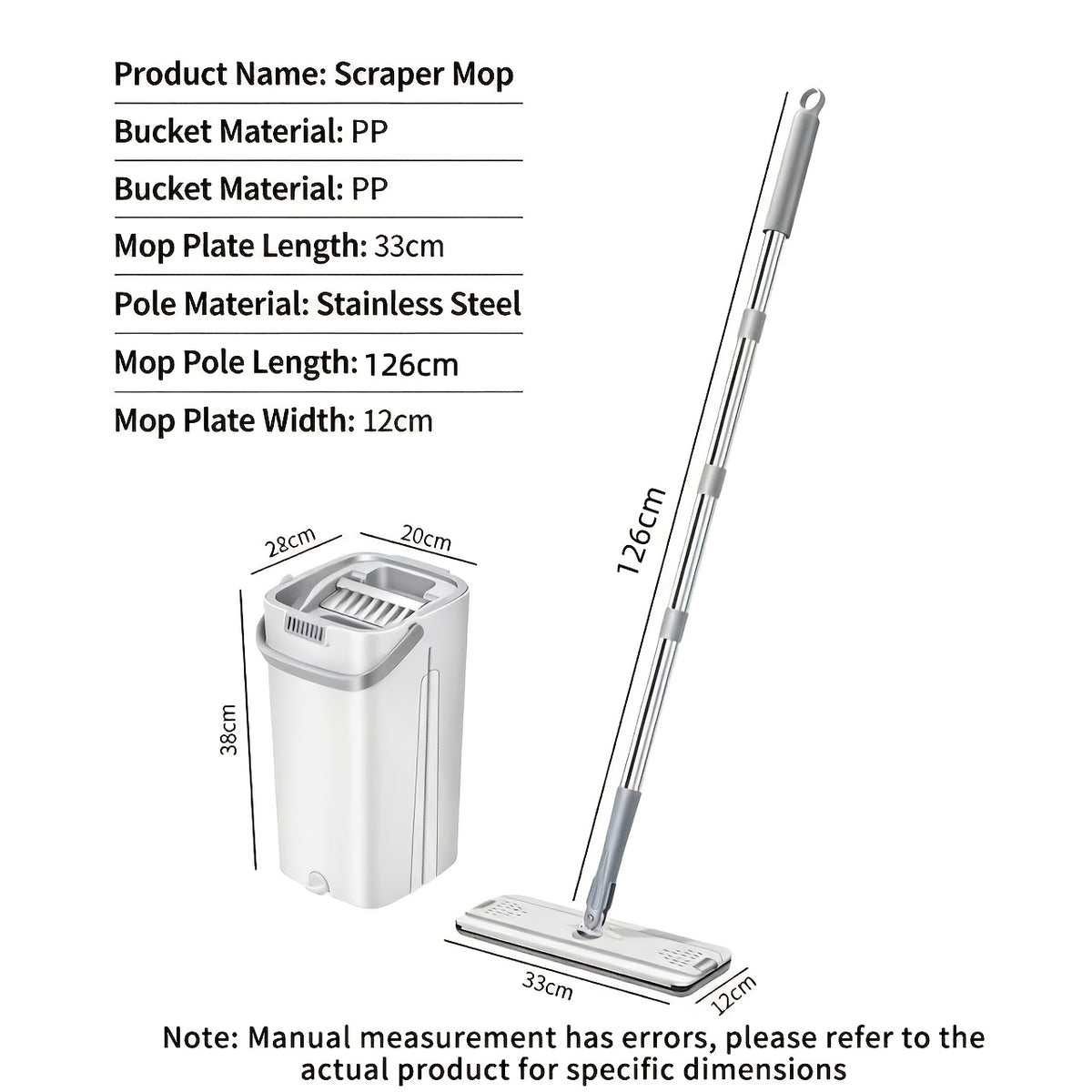 Rotating Flat Mop and Bucket Set with 6 Replaceable Microfiber Pads, Hands-Free Wringing Flexible Spin Mop for Wet Dry Floor Cleaning, Household Cleaning Tools for Hardwood Tile Laminate