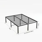 Metal Platform Bed Frame with Steel Slat Support | No Box Spring Needed | Under-Bed Storage | Easy Assembly | Noise-Free | Black | Twin Full Queen King
