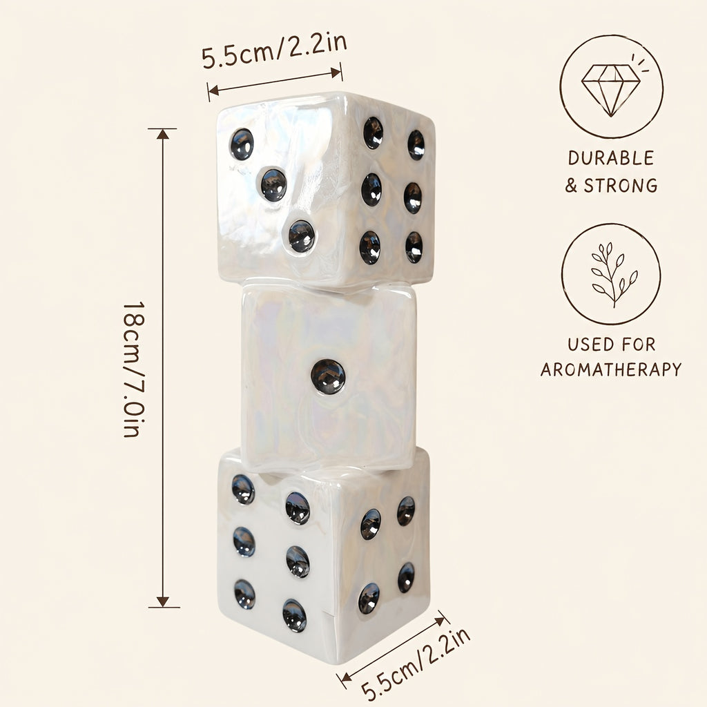 Ceramic Dice Vase Handmade Unique Decorative Vase for Dried Flowers Roses Pampas Grass Modern Home Decor Gift