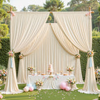 Photo Backdrop 4-Pack Taffeta Draping Background Cloth 5×10 Ft – Opaque Reusable Rod Pocket Panel for Weddings, Birthdays, Baby Showers & Photo Studios | 16 Colors