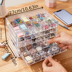 Acrylic Jewelry Storage Box 72/120 Slots Layered Organizer – Large Capacity Display Case for Earrings, Necklaces, Bracelets, Rings & Watches – Clear Stackable Jewelry Organizer Box for Women