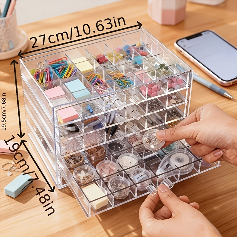 Acrylic Jewelry Storage Box 72/120 Slots Layered Organizer – Large Capacity Display Case for Earrings, Necklaces, Bracelets, Rings & Watches – Clear Stackable Jewelry Organizer Box for Women