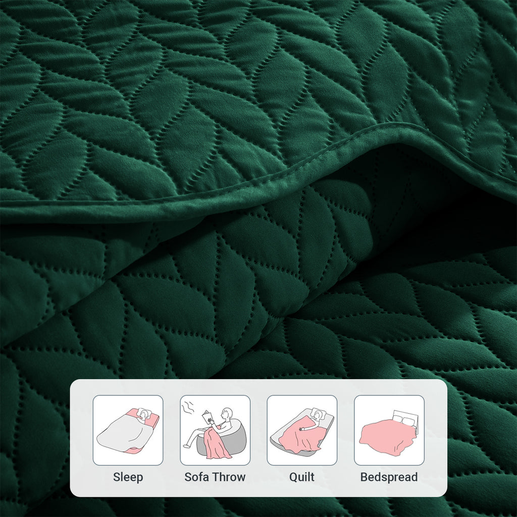 Microfiber Quilt Bedspread Set All Season Lightweight – Soft Breathable Quilted Coverlet Twin Full Queen King 16 Colors Machine Washable