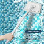 2-in-1 Bath Scrubber & Squeegee 16-Piece Cleaning Brush System with 22" Handle – 90° Rotating Head, Replaceable Sponge, Nylon Bristles for Bathroom, Kitchen, Patio & Outdoor Surfaces