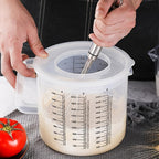 2.5L Mixing Bowl with Lid, Measuring Cup & Scale – Splash-Proof, Durable Plastic, 84.5oz Large Capacity for Salad, Baking & Food Storage