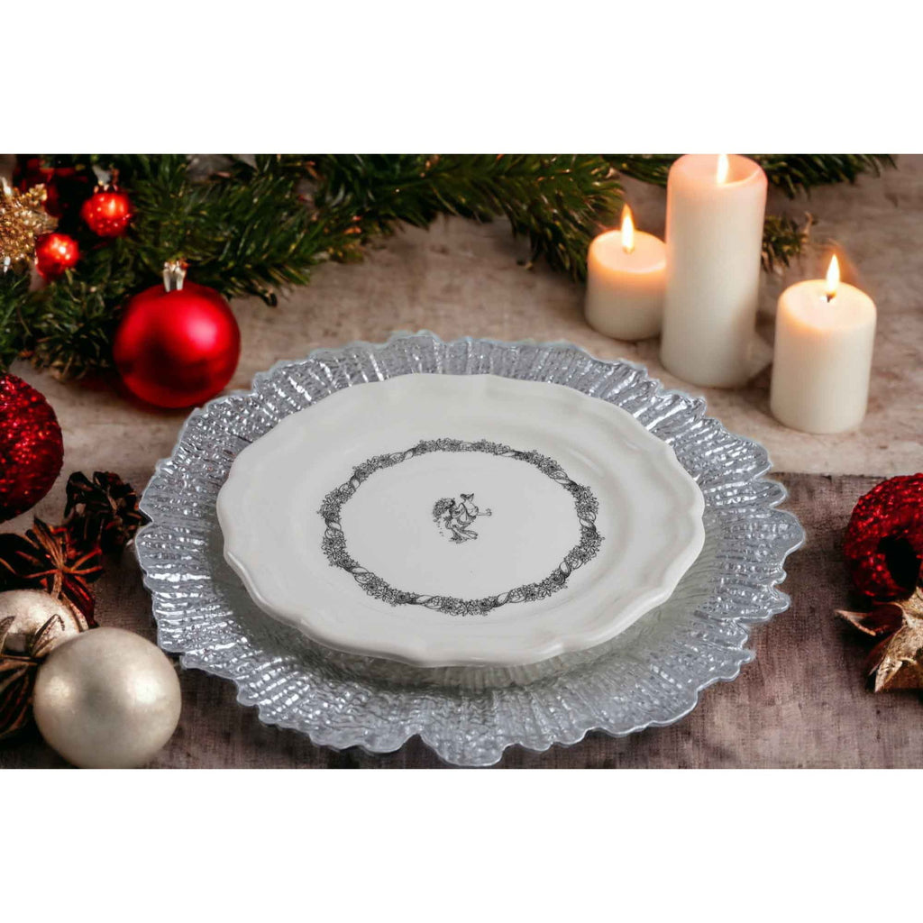 Charger Plates Set of 24 – 13 Inch Floral Reef Decorative Dinnerware for Wedding Party Table Setting Silver Gold Rose Gold Red