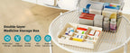 Large Capacity Pill Organizer Box with Easy-Grip Handles – Multi-Layer Plastic Medicine Storage Container for Home, Travel & Office, Secure Space-Saving Household Sundries Organizer