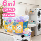 6-in-1 Laundry Detergent Beads with Long-Lasting Fragrance – Laundry Pods for Cleaning & Refreshing, 50 / 100 / 200 Count Value Packs